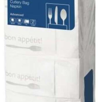 TORK &quot;Soft Bon Appetit Cutlery Pocket&quot; 39x40 cm 1/8 hajtogatott 3... kép