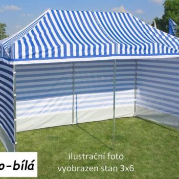 Tradgard Kerti pavilon PROFI STEEL 3 x 6 m kék csíkos kép