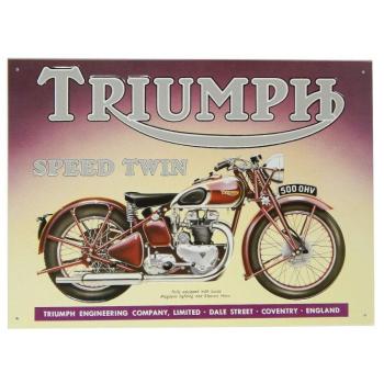 Triumph&quot;Speed Twin&quot; dombornyomott fémplakát 40,8 x 30 cm &quot;TACT32&quot; kép