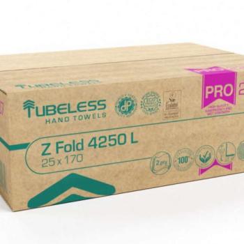 Tubeless Z Hajtogatott kéztörlő 2 rétegű, 100% cellulóz, 20,3x24c... kép