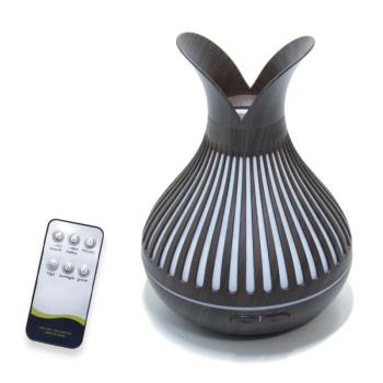 TULIP fahatású LED-es aroma diffúzor, színváltós aroma párologtató 500ml -sötétbarna (BBV) kép