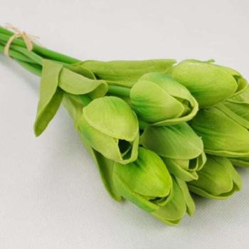Tulipán habgumi10 szálas csokorban - zöld kép