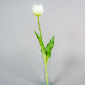 Tulipán szilikon extra minőségű gumi élethű 1 szálas 40cm - fehér kép