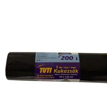 TUTI Szemeteszsák, extra erős, 200 l, 5 db, TUTI &quot;Mega&quot; kép