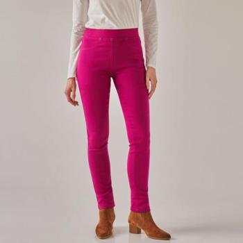 Twill-jeggings rövid testhez kép