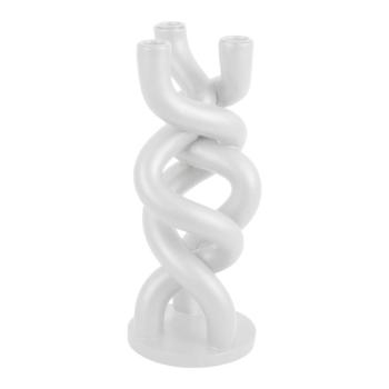 Twisted fehér kerámia gyertyatartó 3 gyertyához, magasság 31,4 cm - PT LIVING kép