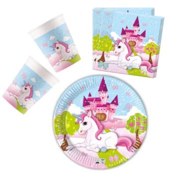 Unicorn Castle, Unikornis party szett 36 db-os 20 cm-es tányérral kép