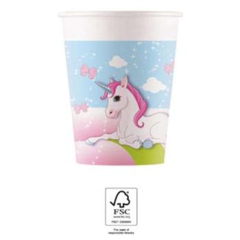 Unicorn, Unikornis papír pohár 8 db-os 200 ml FSC kép