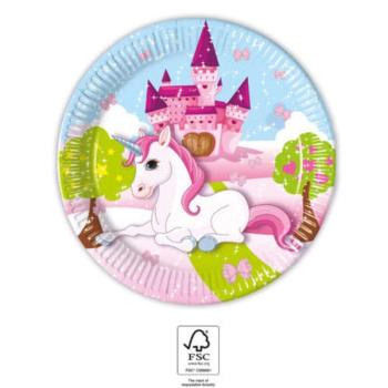 Unicorn, Unikornis papírtányér 8 db-os 20 cm FSC kép