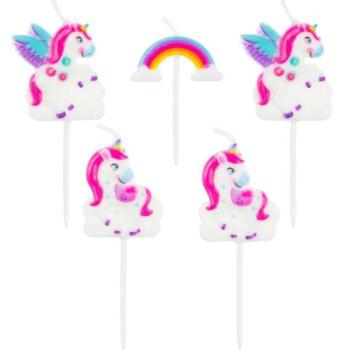 Unicorn, Unikornis tortagyertya, gyertya szett 5 db-os kép