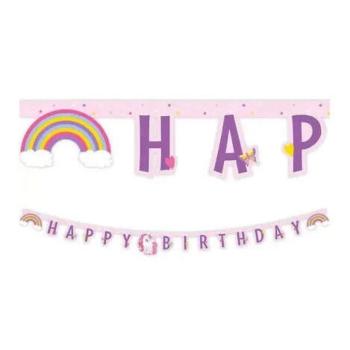 Unikornis Happy Birthday felirat rainbow 2m kép