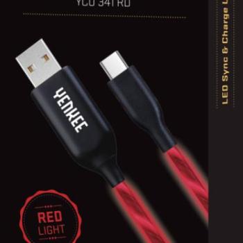 USB adat- és töltőkábel C típus világító kép