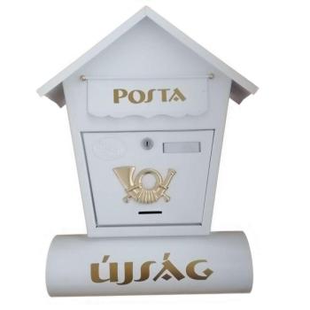 Utcai postaláda újságtartóval – fehér kép