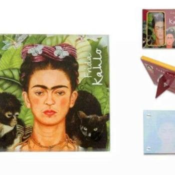 Üveg poháralátét 10,5x10,5cm Frida Kahlo: Önarckép tövisnyakláncc... kép