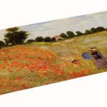 Üvegtál 36x17cm, dobozban, Monet: Pipacsmező kép