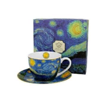 Van Gogh Csillagos éj porcelán csésze aljjal - 270 ml - díszdoboz... kép