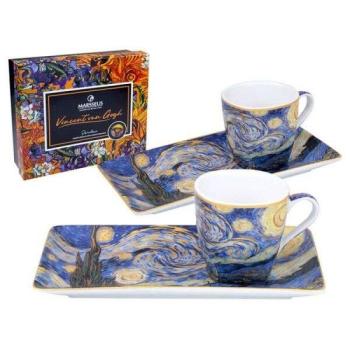 Van Gogh Csillagos éj porcelán csésze hosszúkás aljjal 75 ml - 2... kép