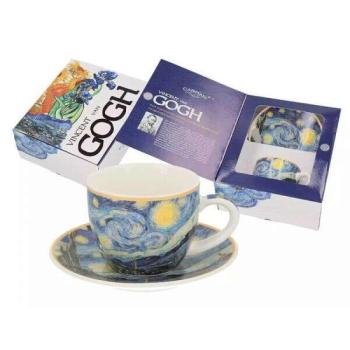 Van Gogh Csillagos éj porcelán espresso kávéscsésze aljjal 90 ml... kép