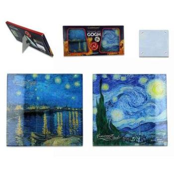 Van Gogh Csillagos éj üveg poháralátét szett - 2 darabos - 10,5x1... kép