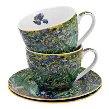 Van Gogh Íriszek porcelán csésze aljjal készlet 250 ml - 2 személ... kép