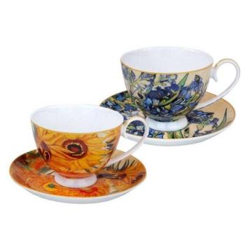 Van Gogh Napraforgók és Íriszek porcelán csésze aljjal 250 ml - 2... kép