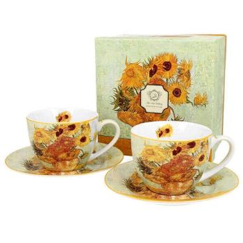 Van Gogh Napraforgók porcelán csésze aljjal 280 ml - 2 személyes... kép