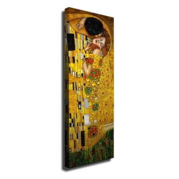 Vászon fali kép Gustav Klimt The Kiss másolat, 30 x 80 cm kép