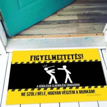 Vicces lábtörlő Figyelmeztetés LA072 kép