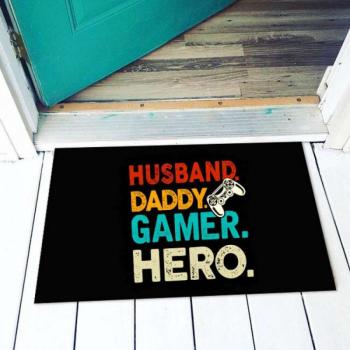 Vicces lábtörlő Husband, daddy, gamer, hero LAX040 kép