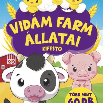 Vidám farm állatai kifestő - több mint 60 db matricával! kép