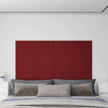 vidaXL 12 db bordó szövet fali panel 90x15 cm 1,62 m² kép