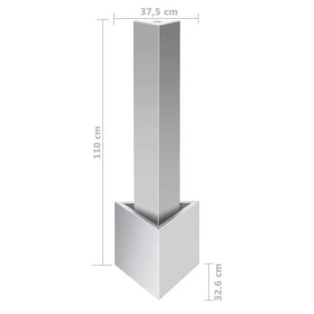 vidaXL ezüstszínű rozsdamentes acél kerti szökőkút 37,7x32,6x110 cm kép