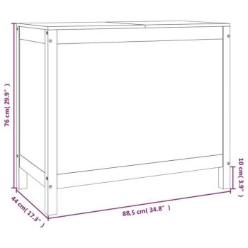 vidaXL fekete tömör fenyőfa szennyestartó láda 88,5 x 44 x 76 cm kép