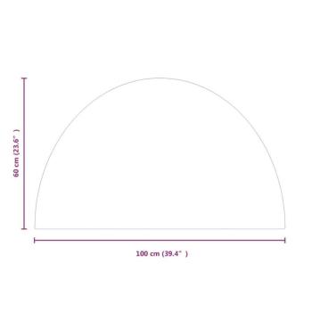 vidaXL félkör alakú kandalló-üveglap 1000 x 600 mm kép