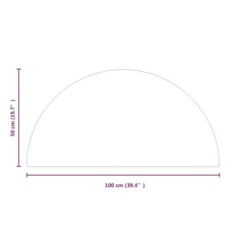 vidaXL félkör alakú kandalló-üveglap 1000x500 mm kép