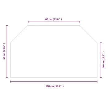 vidaXL hatszög alakú kandalló-üveglap 100 x 60 cm kép