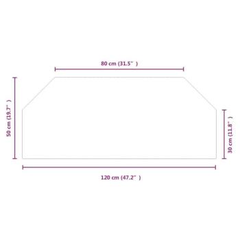 vidaXL hatszög alakú kandalló-üveglap 120 x 50 cm kép