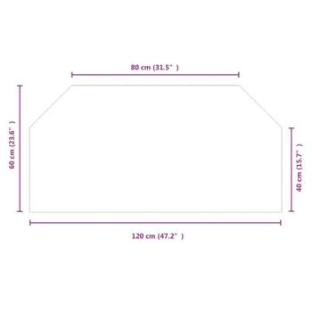 vidaXL hatszög alakú kandalló-üveglap 120 x 60 cm kép