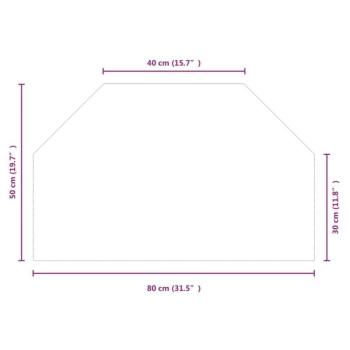 vidaXL hatszög alakú kandalló-üveglap 80 x 50 cm kép