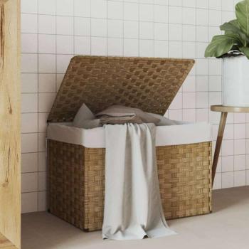 vidaXL polyrattan szennyeskosár fedéllel 55,5 x 35 x 34 cm kép