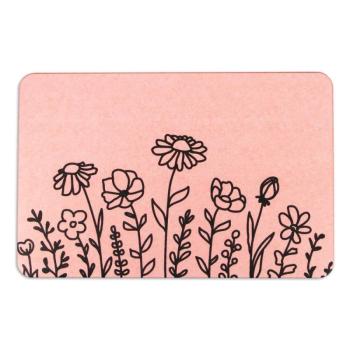 Világos rózsaszín fürdőszobai kilépő 39x60 cm Floral Lines – Artsy Doormats kép