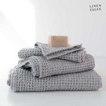 Világosszürke törölköző és fürdőlepedő készlet 3 db-os Honeycomb – Linen Tales kép