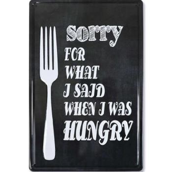 Vintage Dekor Fémtábla, dombornyomott, &#039;Sorry for what I said whe... kép