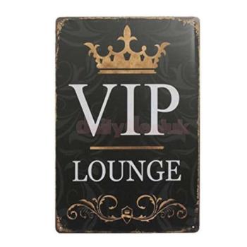 Vintage Dekor Fémtábla, dombornyomott, &#039;VIP lounge&#039; felirat, retr... kép