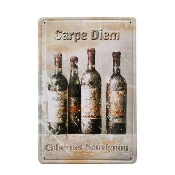 Vintage Dekor Fémtábla, dombornyomott, &amp;- 039;Carpe Diem Cabernet... kép