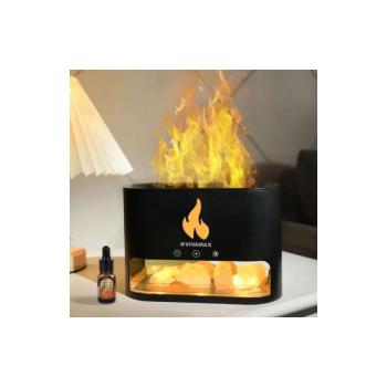 Vivamax GYVH55 Flame Aromadiffúzor sókristályokkal - Fekete kép