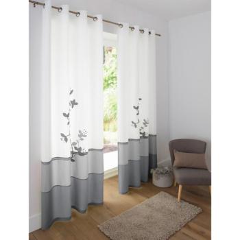 Voile függöny orchidea nyomtatással, szemekkel végződő függöny kép