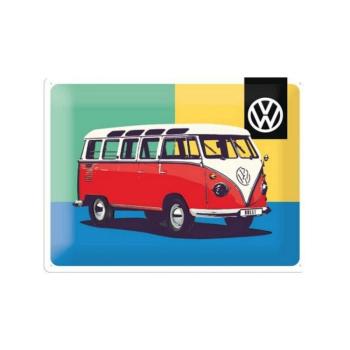 Volkswagen dombornyomott fémplakát 30 x 40 cm &quot;1 Bulli Bus&quot; kép