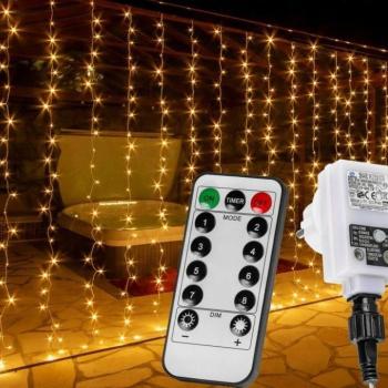 VOLTRONIC® Fényfüggöny 300 LED Meleg fehér 3 x 3 m kép