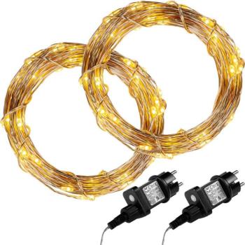 VOLTRONIC® LED lánc 2x 100 LED Meleg fehér kép